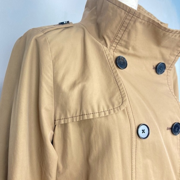 GAP Double Breasted Trench Coat/Raincoat Tan Khaki - Picture 6 of 14